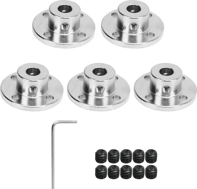 Produktbild von 5pcs Silberflanschkupplungsstecker Kit 7mm Innendurchmesser Stahlführungswellenhalterkoppler