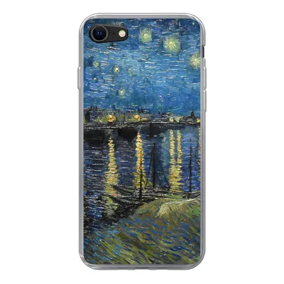 Produktbild von MuchoWow® Handyhülle Schutzhülle Hülle für iPhone 7 Sternennacht über der Rhone - Van Gogh - Kunst Silikon Softcase Handy Hülle - Kartenhalter