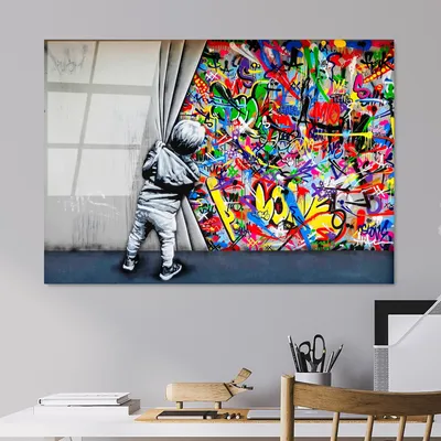 Produktbild von Wallity, UV-782 70 x 100, Dekorative Malerei aus gehärtetem Glas, Mehrfarbig, 100 % gehärtetes Glas, 70 x 100 cm