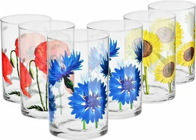 Produktbild von KROSNO Deco Bloom Teegläser 6er-Set 250 ml – handgemachte Glas-Teegläser für Tee & Heißgetränke, elegantes Design für Tisch, Küche & stilvolles Servieren