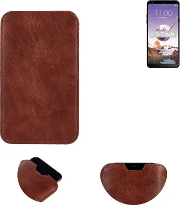 Produktbild von K-S-Trade Schutzhülle Handyhülle kompatibel mit LG Electronics Stylo 4 Handytasche Kunstleder Sleeve in braun