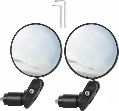 Produktbild von Fahrradspiegel-Set – Rückspiegel – Für sicheres Radfahren – 360° verstellbar – 7 cm Durchmesser – Schwarz