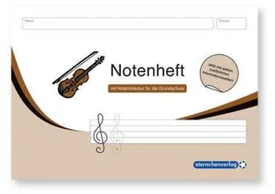 Immagine prodotto di VERLAG: STERNCHENVERLAG Notenheft mit Notenlineatur für die Grundschule