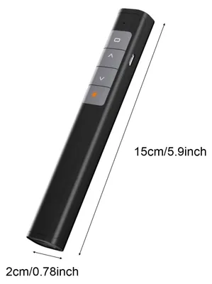 Produktbild von Plug-and-Play-Blättergerät, drahtlose 2,4-GHz-Präsentationsfernbedienung, Präsentationsklicker, roter Laserpointer, wiederaufladbar für PC und Laptop, 30 m Reichweite