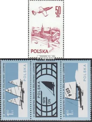 Produktbild von Briefmarken Polen 1978 Mi 2540,2541-2542 Dreierstreifen (kompl.Ausg.) gestempelt Flugwesen