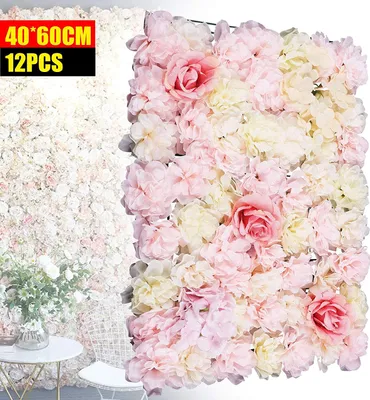 Produktbild von Wand Panel Seidenblume  12Stück Künstliche Blumenwand Rosenwand  Wandpaneel Hochzeitsdekoration Hochzeit Straße Hintergrund Wand