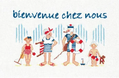 Immagine prodotto di Set punto croce Le Bonheur des Dames "Ready for the beach", schema contato, 24x15cm