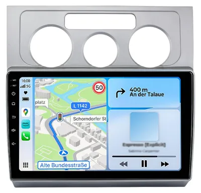Obrázok produktu pre 10-palcové 6+128GB Android autorádio pre VW Touran 1T1 1T2 1T3 2003-2010 Wireless CarPlay Android Auto 4G WiFi GPS Navi 8Kern RDS DSP DAB+ BT Silver