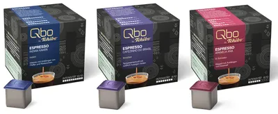 Produktbild von Tchibo Qbo Espresso Premium Kaffeekapseln 81 Stück, 3x27 Kapseln in Würfelform, verschiedene Sorten von kraftvoll bis mild, aromaversiegelt, aus 70% nachwachsenden Rohstoffen¹, Kaffeegenuss Set