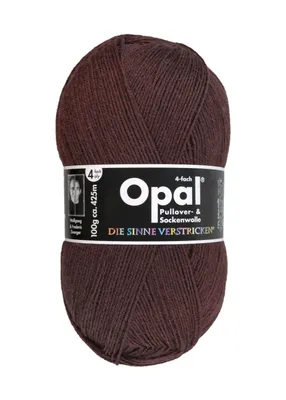 Produktbild von Opal uni 4-fach Sockenwolle Farbe 5192 - Dunkelbraun