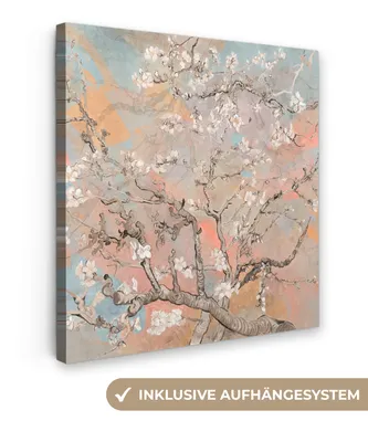 Zdjęcie produktu dla MuchoWow® - Obraz na płótnie - Kwiat migdałowca - Sztuka - Van Gogh - Pastel, fototapeta, dekoracja ścienna obrazy salon, 90x90cm