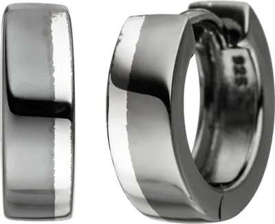 Produktbild von JOBO Creolen 925 Sterling Silber anthrazit bicolor Ohrringe