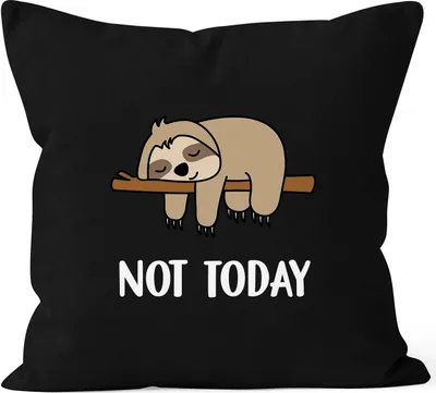 Produktbild von Kissen-Bezug Not Today Kissen-Hülle Chillen Faulenzer MoonWorks® Faultier schwarz unisize