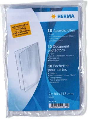 Obrázek produktu pro HERMA 1335 Pouzdro na průkaz 2xDIN A7 transparentní