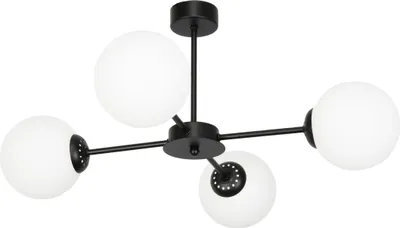 Image de Plafonnier boules en verre noir VARADERA 14-831