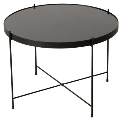 Image de Table basse en métal avec plateau en verre, SHERIN, 40 cm