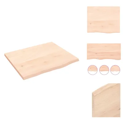 Produktbild von vidaXL Wandregal 60x50x2 cm Massivholz Eiche Unbehandelt -  Wandregale
