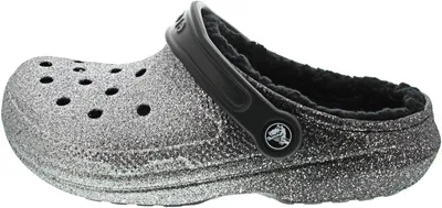 Immagine prodotto di Zoccoli da donna Crocs Classic Glitter Lined Clo in argento, taglia 37/38