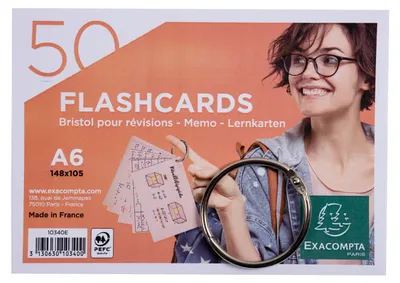 Zdjęcie produktu dla Exacompta 10340E, Niebieski, Zielony, Różowy, Biały, Żółty, A6, Papier, Papier w linię, 205 g/m², 148 mm