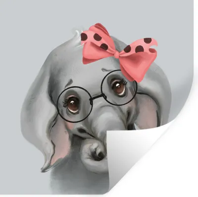 Produktbild von MuchoWow® Wandtattoo Wandsticker Wandaufkleber Elefant - Kind - Bogen 50x50 cm Selbstklebend und Repositionierbar - Selbstklebend - Fototapeten