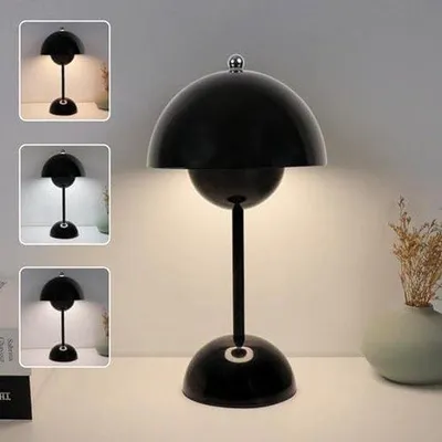 Zdjęcie produktu dla Bezprzewodowa lampka stołowa LED – ściemniana dotykowo, z 3 trybami barwowymi – ładowana przez USB, idealna do sypialni i biura
