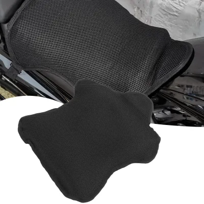 Imagen del producto de Cojín para sillín de motocicleta transpirable - Amortiguador - Universal - 38 x 31 x 3 cm - Fácil de instalar - Acolchado para sillín de motocicleta