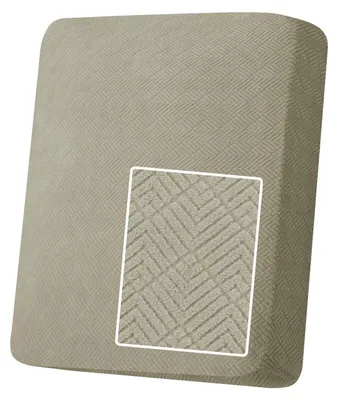 Obrázek produktu pro Potah na sedák, elastický, khaki barva, pro 1 sedák, protiskluzový, geometrický design