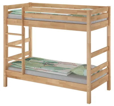 Produktbild von Etagenbett für Erwachsene Stockbett Buche massiv 90x200 Hochbett Zubehör wählbar V-60.17-09Rollrost inkl.