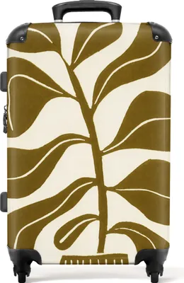 Produktbild von NoBoringSuitcases.com® Großer Koffer - Pflanze - Blume - Pastell - Blatt - Kombinationsschloss TSA - Hartschalen Trolley 4 Rollen - 72 liter - Reisekoffer - 66 cmKoffer Mittelgroß 67x43x25 cm, 72L,