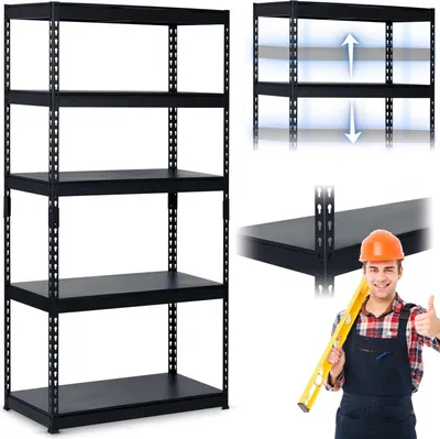 Produktbild von Lagerregal aus Metall 183 x 90 x 45 cm Humberg HR-700 schwarz