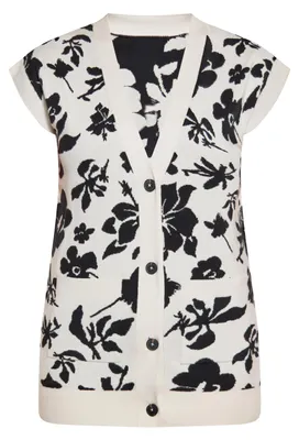 Image de Gilet ALBEE pour femme - blanc cassé et noir, XXL