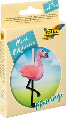 Produktbild von folia Mini Filz-Nähset "Filzinies" 11-teilig Flamingo
