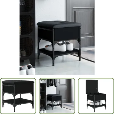Produktbild von The Living Store Schuhbank Schwarz 42x42x45 cm Holzwerkstoff