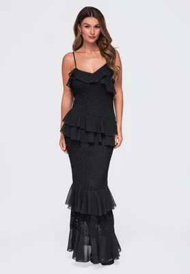 Produktbild von LARICA Kleid elegantes Design romantisch LA-OM-DLR444 black M/L