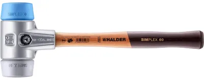 Produktbild von HALDER SIMPLEX Schonhammer Ø 60 mm TPE soft blau / TPE mid grau