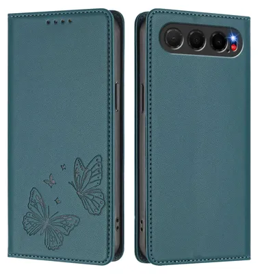 Produktbild von Lederhülle für ZTE nubia Air, Schmetterling Prägung Leder Brieftasche Schutzhülle mit Ständer Grün