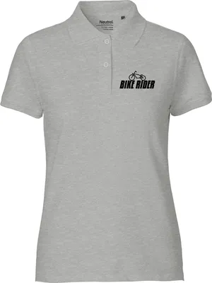 Produktbild von Huuraa Damen Polo Shirt Bike Rider Fahrrad S Sport Grey Bio Baumwolle Fairtrade Poloshirt Geschenkidee