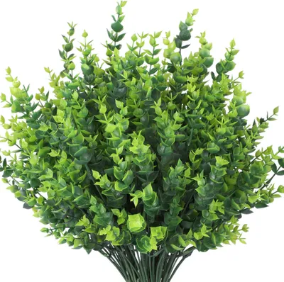 Produktbild von 18 Bündel künstliches Gras und künstliche Blumen für den Außenbereich, UV-beständig, farbecht, künstliche Kunststoffpflanzen, zur Dekoration von Garten, Veranda und Fensterkasten