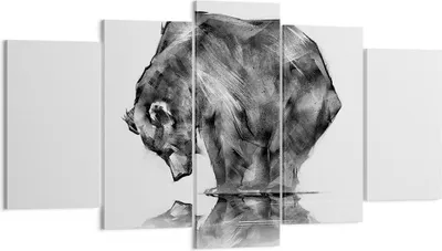 Produktbild von Bild auf Leinwand - Leinwandbild - Bär Tier - 160x85cm - Wand Bild - Wanddeko - Wandbilder - Leinwanddruck - Bilder - Kunstdruck - Wanddekoration - Leinwand bilder - Wandkunst - EA160x85-3921