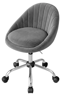 Produktbild von Ergonomischer Bürostuhl für Homeoffice, Drehstuhl mit Rollen, 150 kg belastbar, Samt, Hellgrau
