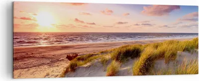 Produktbild von Bild auf Leinwand - Leinwandbild - Meer Strand Düne - 140x50cm - Wand Bild - Wanddeko - Wandbilder - Leinwanddruck - Bilder - Kunstdruck - Wanddekoration - Leinwand bilder - Wandkunst - AB140x50-3540