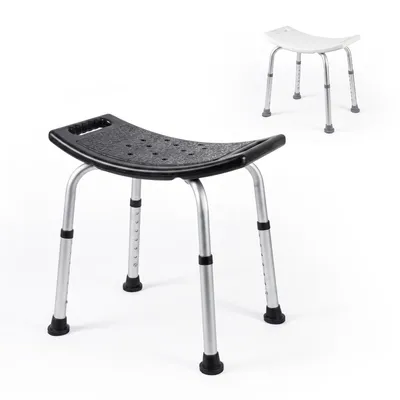 Image de Chaise de douche Mobiclinic en aluminium, réglable en hauteur, pieds antidérapants, San Fermín