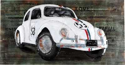 Produktbild von Wandbild Metallbild Herbie 3D Bild Unikat Relief handgefertigt 100x50cm