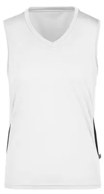 Image de James and Nicholson - Haut sans manches pour femmes - Course à pied LT2357 (XXL) (Blanc/Noir)