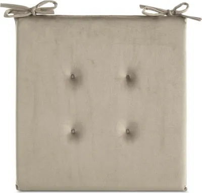 Produktbild von EUROFIRANY | Stuhlkissen - 40 x 40 cm - beiges Sitzkissen - zum Befestigen mit Bändern