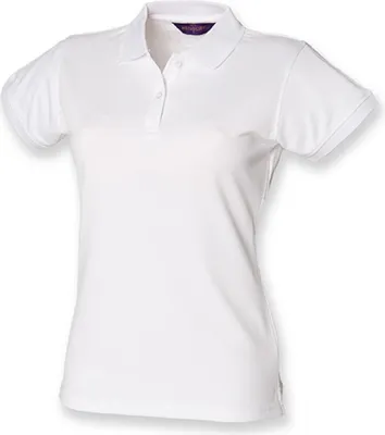 Produktbild von Henbury H476 | Damen Coolplus Wicking Polo Shirt / Mikro-Piqué - Farbe: White - Größe: L