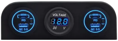 Produktbild von ProRide 12V USB-Autolader 4 Ports – 65W QC3.0 P19172 mit Voltmeter