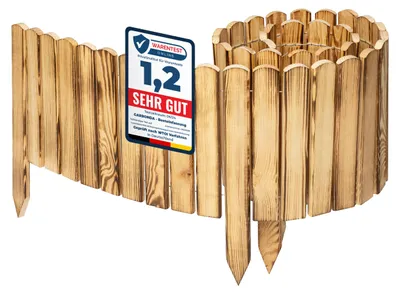 Produktbild von Garronda Rollborder Holz 200 x 30 cm Rasenkante GD-0046 Gebrannt