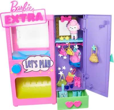 Produktbild von Barbie Extra Kleidungs-Automat Set inkl. Hund & Zubehör, Barbie Outfits