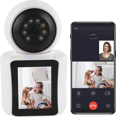 Produktbild von Innendom-Kamera mit 3MP und 360 Grad WiFi - Haustier-Kamera mit Automatischer Verfolgung und Zweirichtungs-Video